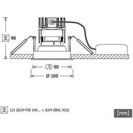 lts licht leuchten ILVY-FIX100 Einbau-Downlight Kunststoff