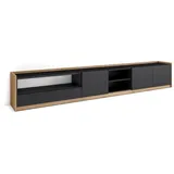 SKRAUT HOME Lowboard 310x50x37 cm Schwarz Eiche Holzwerkstoff