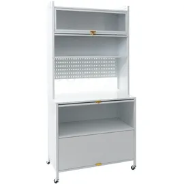 Mendler Küchenschrank HWC-O53 175 x 80 x 42 cm Weiß