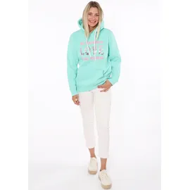 Zwilling Hoodie »"Love is all you need ZH"«, mit "Love"-Aufschrift und Pailettenherzen am Rücken Zwillingsherz türkis