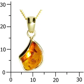 Ostsee-Schmuck Kette mit Anhänger Jula 23 mm Gold 333/Bernstein