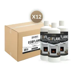 Divina Fire x12 lt Bioethanol natürlicher ökologischer Brennstoff für Biokamine