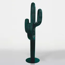 Casa Padrino XXL Deko Kaktus Grün Metallic H. 195 cm - Garten Dekoration