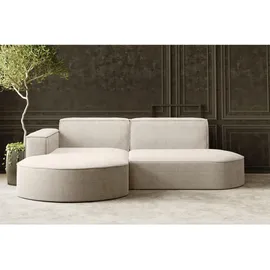 kaiser möbel Ecksofa Designer Modena Studio stoff Dicker Cord Poso Beige, Links