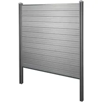 Mendler Windschutz 195 cm grau Aluminium 2 St.