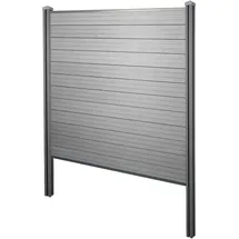 Mendler Windschutz 195 cm grau Aluminium 2 St.
