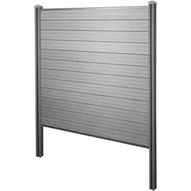 Mendler Windschutz 195 cm grau Aluminium 2 St.
