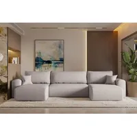 Kaiser Ecksofa mit schlaffunktion und bettkasten, Sofa U-form, Couch U-form CAPRI Verita Ecru - Blau