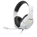 Krom KOPA 7.1 – USB-Gaming-Headset mit virtuellem 7.1-Sound, RGB-Rainbow-Beleuchtung, 50-mm-Treibern, omnidirektionalem Mikrofon, Lautstärke am Headset, verstellbarem Kopfband, Weiß