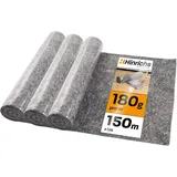 Hinrichs Malervlies Malervlies 3er Set 50m 180g/m2 - Abdeckvlies Anti-Rutsch, Heimwerker grau