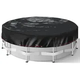 Poolabdeckung rund für Pools Ø 320-366 cm, UV-beständige Solarplane Pool rund aus 200g/m2 PE Material, abdeckplane Pool für Sommer & Winter, Ø 420 cm Pool Abdeckplane