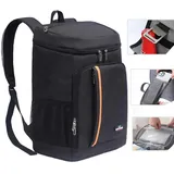 QINGLOU 28L Kühlrucksack Thermo Rucksack Picknickrucksack Kühltasche Groß Isoliert Cooler Bag Männer Frauen für Picknick/BBQs/Camping/Ausflügen/Einkaufen (Schwarz)