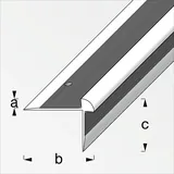 Alfer Treppen-Abschluss-Profil 1 m, 40 x 30 x 3 mm Alu eloxiert silber