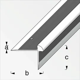 Alfer Treppen-Abschluss-Profil 1 m, 40 x 30 x 3 mm Alu eloxiert silber
