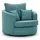 S-Style Drehsessel Ted Cord 107 x 94 x 100 cm Türkis drehbar mit Kissen