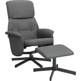 vidaXL Relaxsessel, mit Fußhocker, Dunkelgrau Stoff - Grau