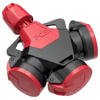 PCE PC Electric 253812-src 3fach-Kupplung Gummi 250 V Rot