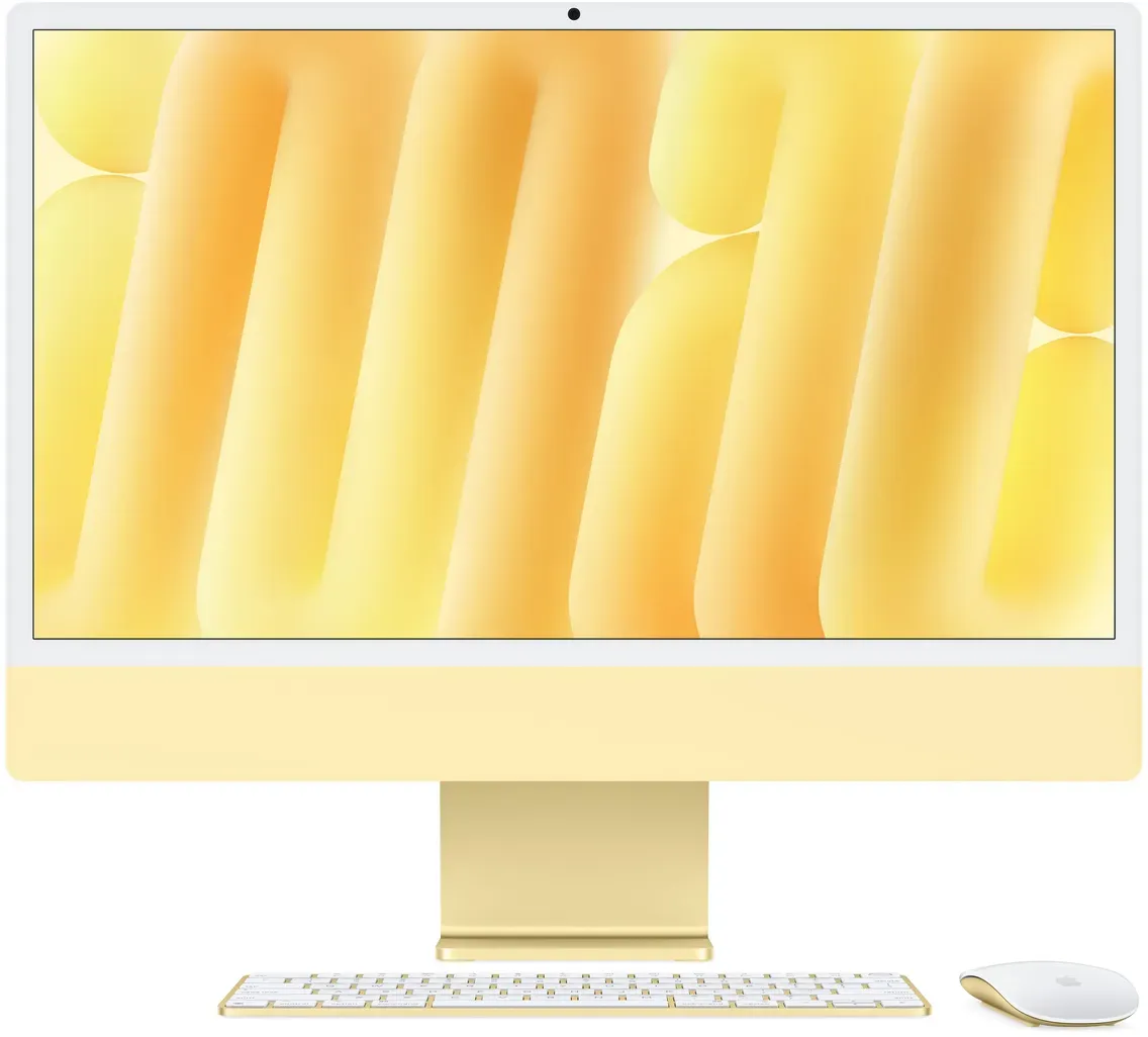 Apple iMac Gelb CZ1EK-02200010 - 61cm24‘‘ M4 10-Core CPU, 10-Core GPU, 32GB RAM, 1TB SSD, Standardglas,Magic Keybord TID und NUM