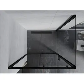Mexen Apia ausziehbare Duschabtrennung 120 x 90 cm, Transparent, Schwarz - 840-120-090-70-00 -