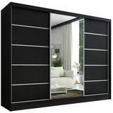 A&J MöbelLand Schiebetürenschrank AURELIA 1 200 x 215 x 59,5 cm Schwarz
