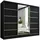 A&J MöbelLand Schiebetürenschrank AURELIA 1 200 x 215 x 59,5 cm Schwarz