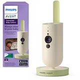 Philips Avent Connected Babykamera mit App, private und sichere Verschlüsselung, Audio, 2-facher Zoom, Nachtsichtfunktion, VOX, Gegensprechfunktion, Schlaflieder und weißes Rauschen (Modell SCD643/26)