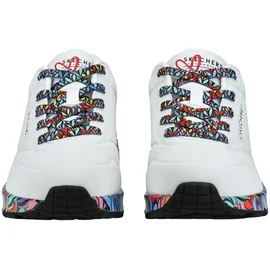 SKECHERS Uno Damen Plateau-Sneaker Weiß/Mehrfarbig 38