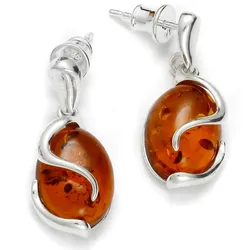 Paar Ohrhänger OSTSEE-SCHMUCK "Ostsee-Schmuck Ohrhänger Gesine Ohrhänger Gesine", weiß, Ohrringe, Damen, 27 x 11mm, Silber 925 (Sterlingsilber)