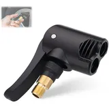 Nevoluxer 1 Stück Französisches Ventil Adapter für Auto Luftpumpe & Kompressor – Adapter französisches Ventil mit Hebelstecker – Messing, Nicht-Entleerbar.