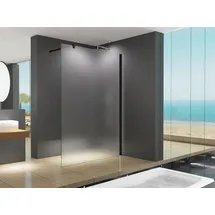 Buylando LiLy 100x200 cm Walk in Duschwand Satiniert Schwarz