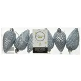 Kaemingk Christbaumschmuck Zapfen bruchfest 4,5 cm H 8 cm 6 Stück grau