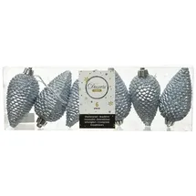 Kaemingk Christbaumschmuck Zapfen bruchfest 4,5 cm H 8 cm 6 Stück grau