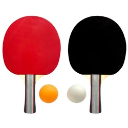 HAC24 Tischtennisschläger Tischtennis-Set Tisch Tennis Schläger Bälle (5-tlg), 2x Tischtennisschläger 2x Tischtennisbälle mit Tasche