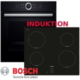 Induktion Herd Bosch Herdset Autark Backofen Schwarz + Induktion Kochfeld Boost