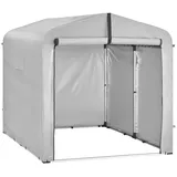 Sobuy  Fahrradunterstand In Grau  Fahrradgarage Mit Rollosystem  Fahrradschutzabdeckung Aus Aluminium Und Pe-gewebe  219×159×165 Cm  Kls11-ii-l