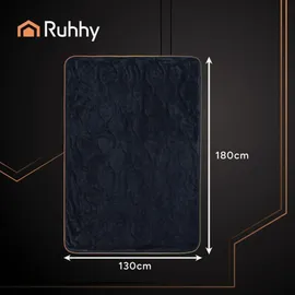 ruhhy Elektrische Heizdecke 180 x 130 cm Schwarz