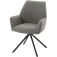 Mendler Esszimmerstuhl HWC-G67, Küchenstuhl Stuhl Armlehne, drehbar Auto-Position, Stoff/Textil