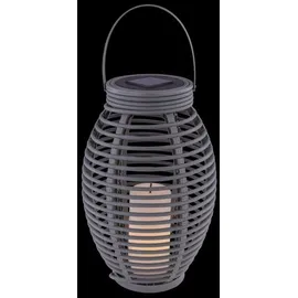 GLOBO LED Rattan Solarlaterne 35 cm grau
