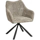 Livetastic Armlehnstuhl, Braun, Schwarz, Metall, Textil, Rundrohr, 63x83x60 cm, Esszimmer, Stühle, Esszimmerstühle, Armlehnenstühle
