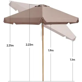 Sekey Balkonschirm Ø 200 cm Schwarz