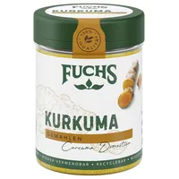 Fuchs Gewürze - Kurkuma gemahlen - für eine gelbe Note in Currys, Nudeln oder Couscous - natürliche Zutaten - 70 g in wiederverwendbarer, recyclebarer Dose