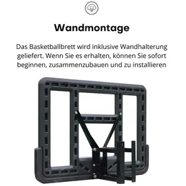 PEGASI Basketballbrett Classic Schwarz 110 x 75 cm