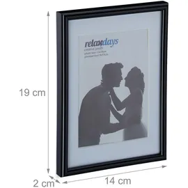 Relaxdays Bilderrahmen Relaxdays schwarz/weiß 13x18 cm 2er Set