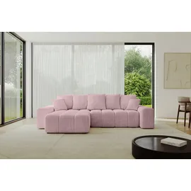 altdecor Ecksofa Cord 2-Sitzer Rosa