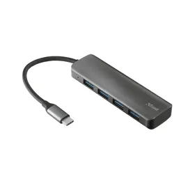 Trust Halyx USB-C 4 Port USB Hub Grau