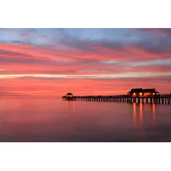 Fototapete PAPERMOON "HOLZ-BRÜCKE-STEG MEER OZEAN SEE STRAND SONNE THAILAND", bunt, B:3,50m L:2,60m, Vlies, Tapeten