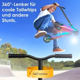 Kesser KESSER® Stunt Scooter X-Limit-Pro 360° Lenkung Funscooter Stuntscooter mit Ständer ABEC 9 Kugellagern, 110 mm PU Räder Kickscooter Tretroller Cityroller Trick Roller für Kinder Erwachsene