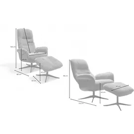 KAWOLA Relaxsessel SILVA Schaffell 77 x 106 x 77 cm Beige mit Hocker, drehbar