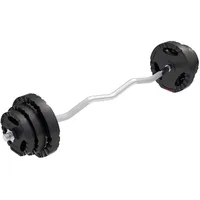 Gorilla Sports Hantelset 25 kg Curlstange 120 cm mit