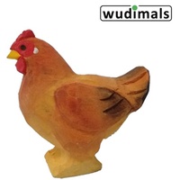 Corvus Wudimals A040629 - Huhn, Chicken, handgeschnitzt aus Holz